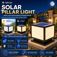 Outdoor Gate Light Solar Pillar Light Outdoor IP67 Waterproof lampu pagar Solar Column Head Lamp Fen