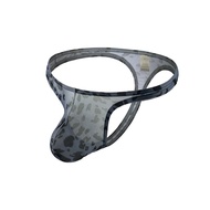 Men Underwear Sexy Leopard Print Gauze Thong Low-Waist Sexy Underwear Q5X7