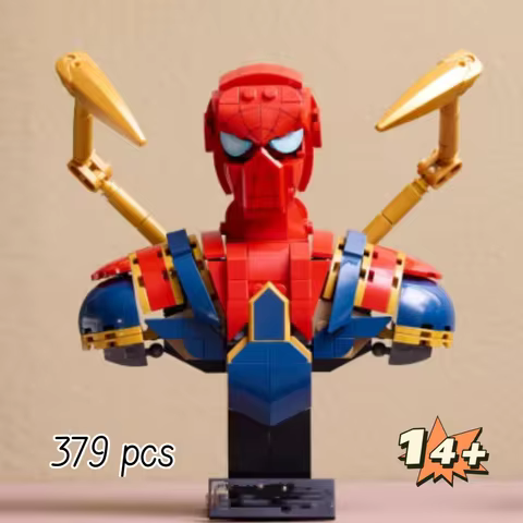 Big Sale 379Pcs FIT Superhero Robot Spider Bust Building Blocks Set Advanced 3D Model Brick Kit Chri