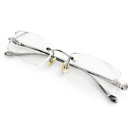 全新狀態 ▲CartierPanthère 髮線兩點無框眼鏡/眼鏡，銀色，□18 135 處方鏡片，法國製造，女士款。