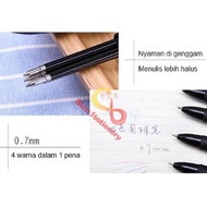 Deli Pen 4 colors Shallow Pen Ballpoint Pen Ball Point 0.7Mm