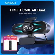 Webcam kép EMEET C60E 4K Dual với điều khiển từ xa camera kép & đèn RGB quay video 4K@30fps/1080P@60