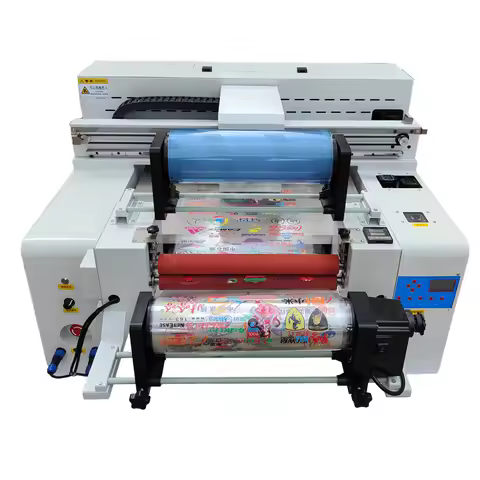 UV DTF Printer Machine 6050 Model Roll Flatbed 2 in 1 AB Film Printer Label Sticker Printing with Xp