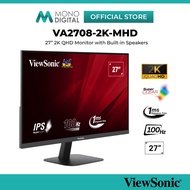 VIEWSONIC 27" VA2708-2K-MHD 2K QHD (100HZ,1MS)  / VA2708-4K-MHD 4K UHD (60HZ,4MS) / VA270A-H (120HZ,