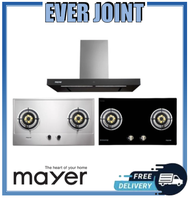 Mayer MMSS882HI / MMGH882HI [86cm] 2 Burner Stainless Steel / Glass Black Gas Hob + Mayer MMBCH900I [90cm] Chimney Cooker Hood Bundle Deal!!