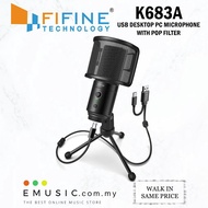 FIFINE K683A USB Desktop PC Microphone with Pop Filter Studio Condenser Mic for Gaming Streaming You