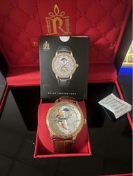 蘇格蘭皇家品牌 RAKSA DUKE羅薩公爵 富貴有魚財源滾滾自動上鍊機械咖皮帶腕錶