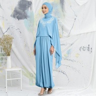 TONMOON Pleated  Abaya Dress Chiffon Lace Ironless Jubah Nikah/Tunang Muslimah Wear Elegant