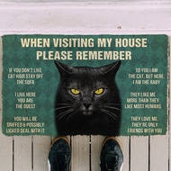Remember The Cool Black Cat House Doormat Decor Print Animal Cat Floor Door Mat Non-Slip 3D Soft Fla