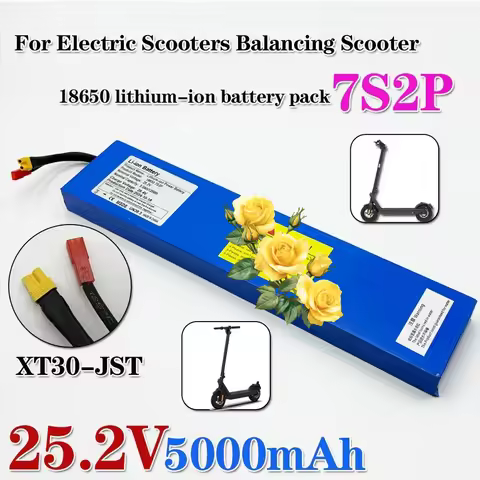 25.2V 5000mAh 18650 7s2p Battery Lithium Ion Battery 25.2V 5000Mah for Electric Scooters Balancing S