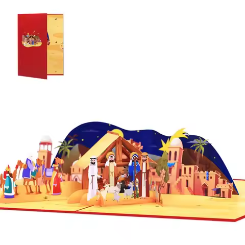 Handmade 3D Christmas House Scene Card for Family Gathering Unique Greeting Card A0KC