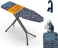 D-Crease+ Full Size Ironing Board 48" X 13" with Silicon Iron Rest | Wall Mount &amp; Closet Hanging Hook | Built-in Iron Caddy | Full Metal Heavy Duty Construction | Heat &amp; Scorch Resistant Fabric
