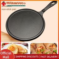 【winnereco】Cast Iron Round Griddle Nonstick Frying Pan Easy To Clean Pancake Pan for Camping Indoor