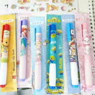 Disney Automatic Eraser Pen Pooh The Little Mermaid Mary Cat Alice Mickey Three-Eyed Monster Princes
