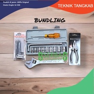 BUNDLE Kunci Sok Set Kunci Inggris Obeng Ketok Kunci L set Tang Kombi