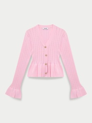 [Pomelo] เสื้อคาร์ดิแกนเปปลัมแต่งระบาย / Frill-Trim Peplum Cardigan