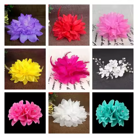 2023 HOT SALE! Women Beach Orchid Bridal Wedding Flower Hair Clip Brooch Barrette Headpiece