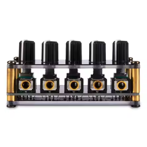 A49T Mixer Stereo 4-in-1-Out AUX Passive Mixer 3.5mm Line Levels Control 4-Channel Stereo Line Mixer