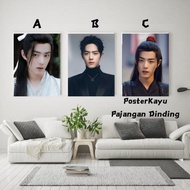 Wooden wall poster Chinese Actor ZhanXIAO
