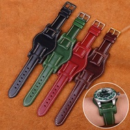 Suitable for Rolex Green Water Ghost Cowhide Genuine Leather Watch Strap 18 20 21mm