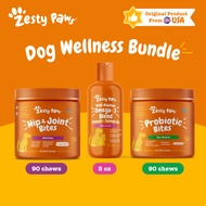 Zesty Paws For Dog Combo Top Picks (Probiotic Bites + Wild Alaskan Oil + Hip & Joint)