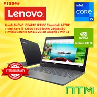 #1554 USED LENOVO IDEAPAD IP330C SLIM LAPTOP INTEL CORE I5-8250U 8G 256SSD NVIDIA GEFORCE MX110 2GB 