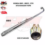 HONDA C70  GBO  GBOJ - STD CHROME EXHAUST // EXZOS STANDARD EKZOS EZOS HONDA BULAT OEM