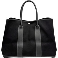 愛馬仕 (HERMES) Garden Party TGM 大號托特包，Toile Officier/Negonda 帆布，黑色，女士款 [二手]