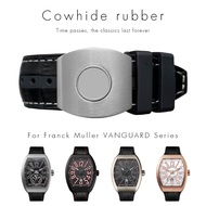 28mm High Quality Cowhide Silicone Watch Strap Nylon Rubber Folding Buckle Watch Bands for Franck Muller for Men Bracelet