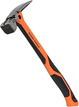 Klein Tools H81022 Anti-Vibration Milled Face Framing Hammer with Straight Claw, 22-Ounce Forged Ste