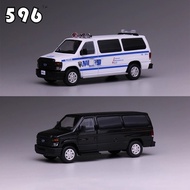 596 Model 1 64 Ford e350 Black NYPD New York Livery Alloy car model