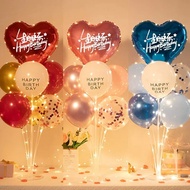 Heart-shaped balloon table stand, happy birthday standing balloon stand, children's first birthday p