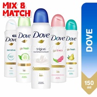 Dove Deodorant Spray Anti-Perspirant / 48-Hour Sweat Odor Protection Gentle Skin Care, 150ml