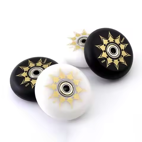 Roller Shoes Skating Wheel 76mm PU Replacement Inline Wheel High Elasticity Parts for Luggage Repair