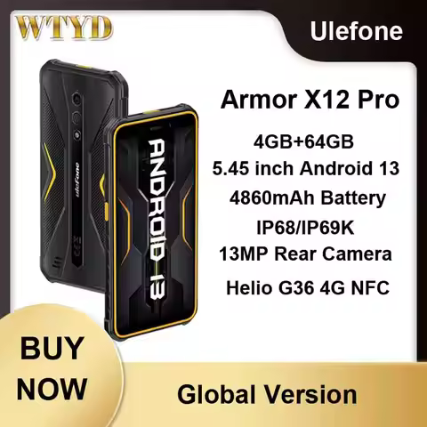 Ulefone Armor X12 Pro Rugged Phone 4GB+64GB 5.45 inch Android 13 MediaTek Helio G36 Octa Core 4G NFC