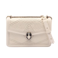 【二手】BVLGARI(Bulgari) Serpenti Diamond Blast 公尺白色皮革背包 Serpenti Diamond Blast 鏈條背包