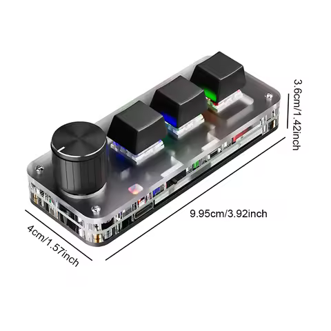 Mini Customized Mechanical Keyboard Hot Swappable Macro Programmable Keyboard 3 Key 1 Knob