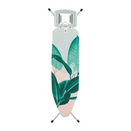 BRABANTIA Ironing Board B 124x38cm Solid Steam Iron Rest Tropical Leaves Mint Frame