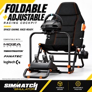 LRS19 Foldable Racing Simulator Cockpit Racing Wheel Stand with Seat Logitech MOZA Thrustmaster Fana