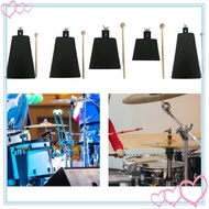 [meteorbdMY] Metal Cowbell with Stick Professional Lightweight Music Cowbell Hand Percussion