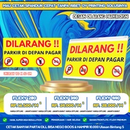MATA PRINT BANNER NO PARKING IN THE FRONT OF THE GATE SIZE 1 X 50 2 X 1/ + FREE CHICKEN EYES