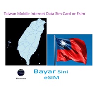 Taiwan Travel Mobile Internet Data Prepaid Sim Card OR ESIM