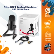 Fifine K678 Cardioid Condenser USB Microphone all-in-one Mute Button Mic Gain Knob For Voice Overs Recording