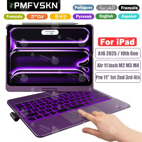 2026 Tablet Rotatable Magic Keyboard For iPad Air 11 inch M4 M3 M2 Smart Case For iPad A16 11th 2025