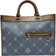 Berluti/ Berluti Ulis 小號兩用手袋/肩背包 帆布/皮革 藍色帆布/ブラウン皮革 女士 [二手]