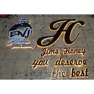 Stainless Steel LED Raised Letters ON..