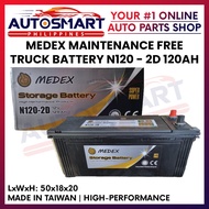 Medex Truck Battery 2D N120 (Maintenance Free) Taiwan 12V 120AH