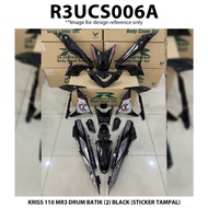 Cover Set Rapido KRISS 110 MR3 Drum Batik (2) Sticker Tampal Black Accessories Motor Kriss110 MR3 Kr