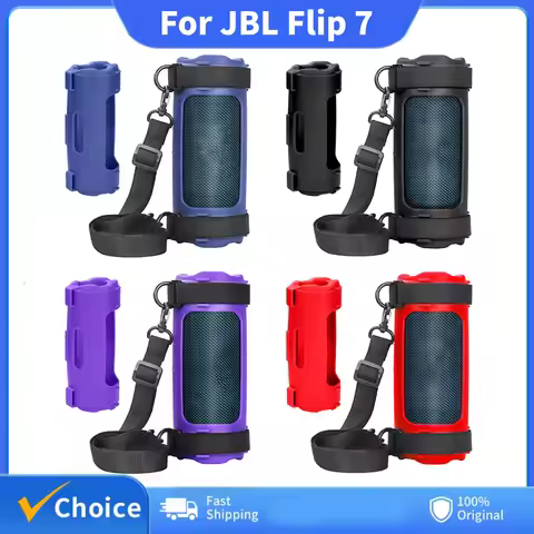 Silicone Sling Speaker Case Cover for JBL Flip 7 Portable Soft Protective Case for JBL Flip7 Wireles