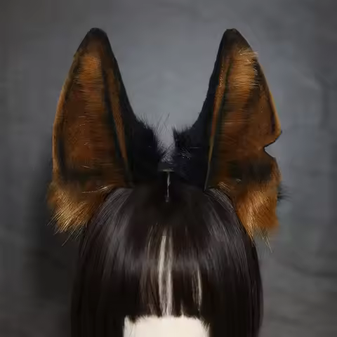 New Custom Halloween Furry Wolf Ear Headdress Simulation Anubis Hu Lang Ear Hair Hoop Beast Ear Cosp